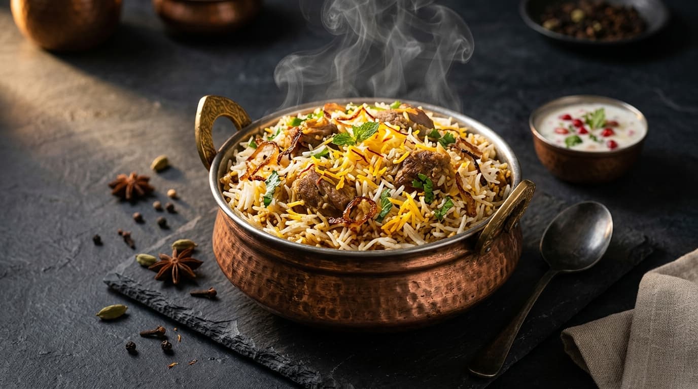 Dum Biryani, Layered and Slow-Cooked